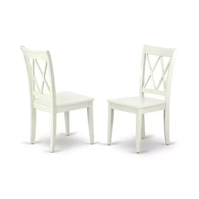 Ensemble de salle à manger 6 pièces HomeStock en lin blanc avec table rectangulaire et chaises
