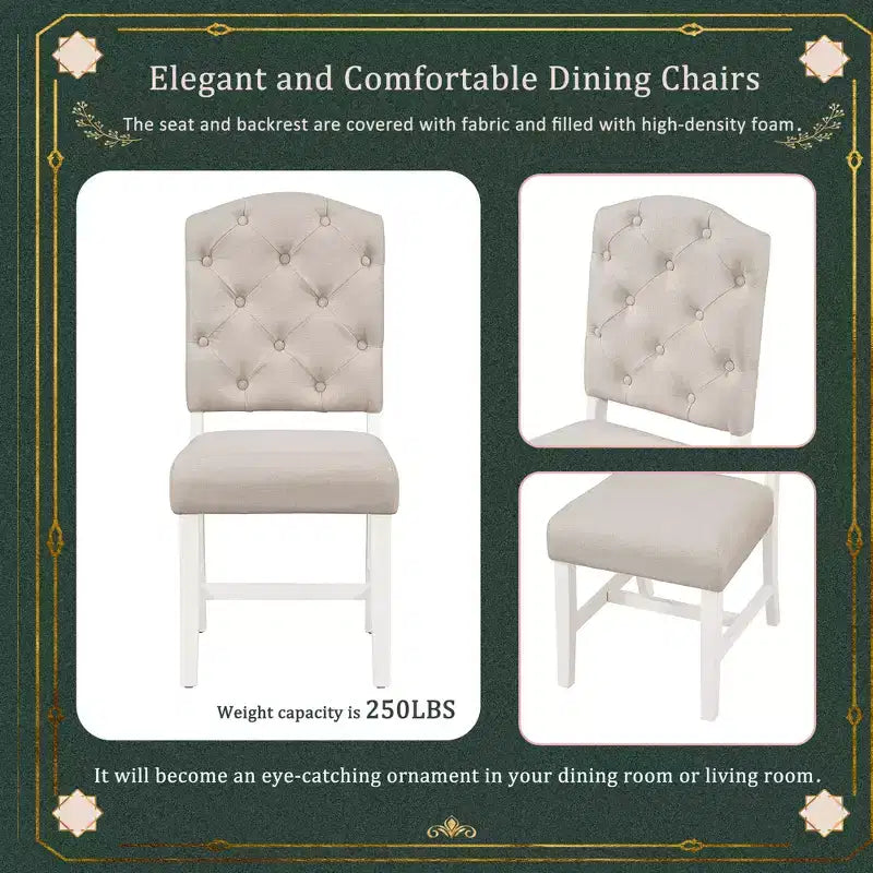 Ensemble de salle à manger extensible pour 4 personnes, table ronde en bois avec 4 chaises rembourrées pour la cuisine