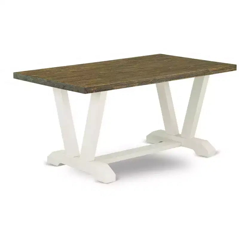 Ensemble de salle à manger HomeStock 5 pièces avec table à plateau en bois massif finition chêne naturel et 4 chaises rembourrées