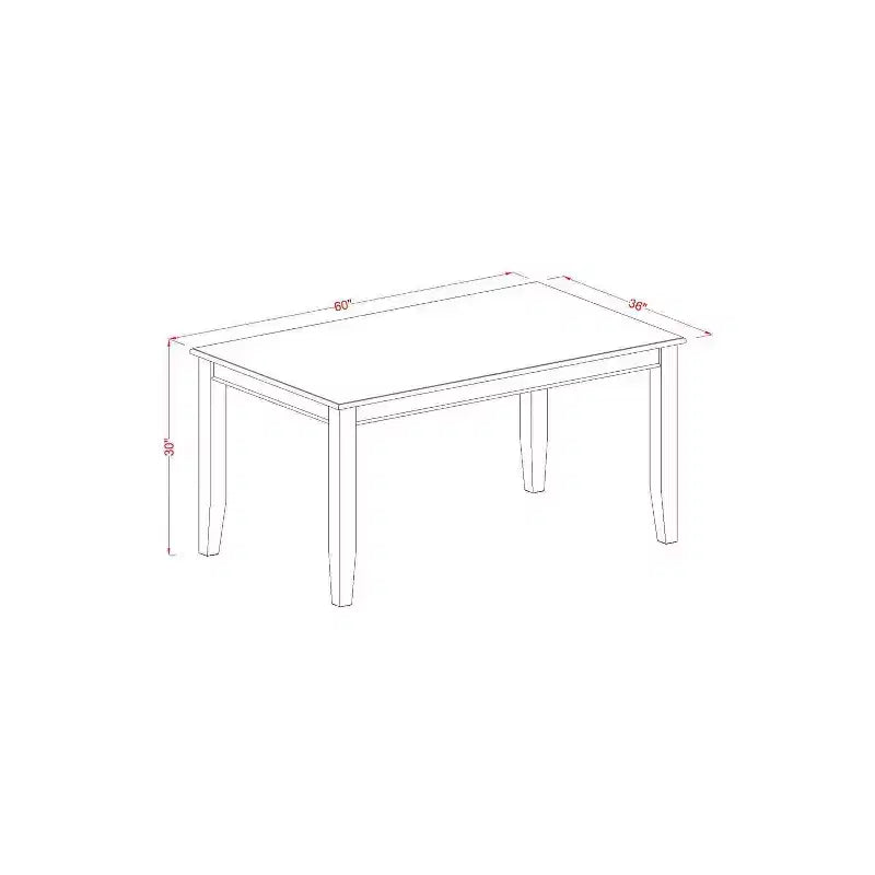 Ensemble de salle à manger rectangulaire 7 pièces - Chaises Parsons, table de 152 cm, cuir synthétique moderne, mobilier de salle à manger élégant