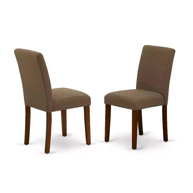 Ensemble de table de cuisine bohème – Table carrée de 36 pouces avec 2 chaises Parsons – Tissu lin café