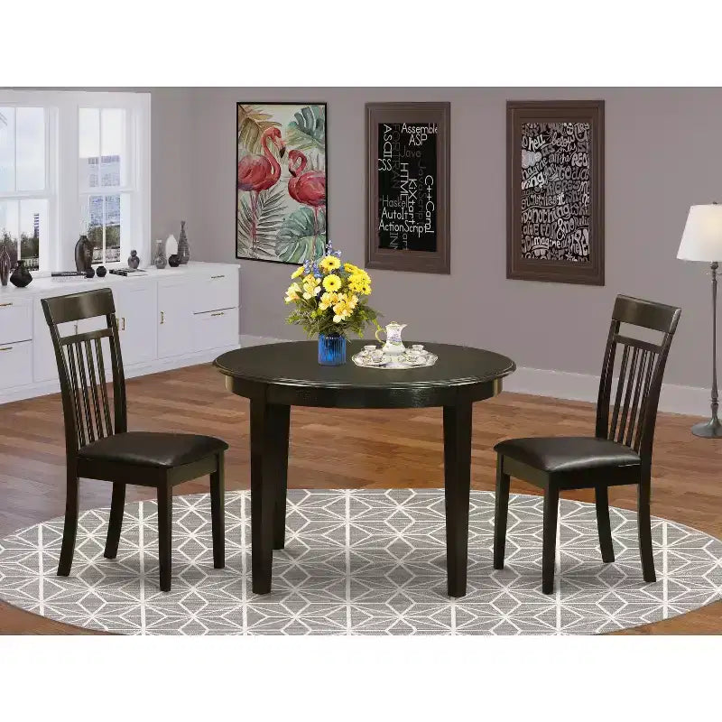 Ensemble Table et Chaises de Salle à Manger 5 Pièces en Bois, Style Moderne
