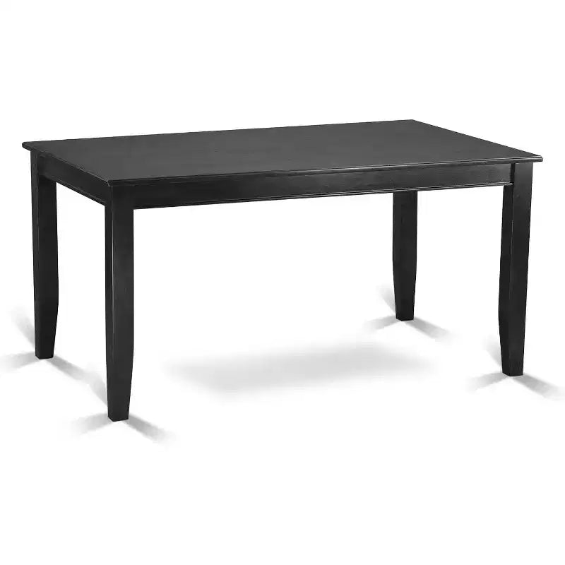 Ensemble Table et Chaises de Cuisine 7 Pièces - Table à Manger Rectangulaire avec 6 Chaises - Sièges en Similicuir - Finition Noire