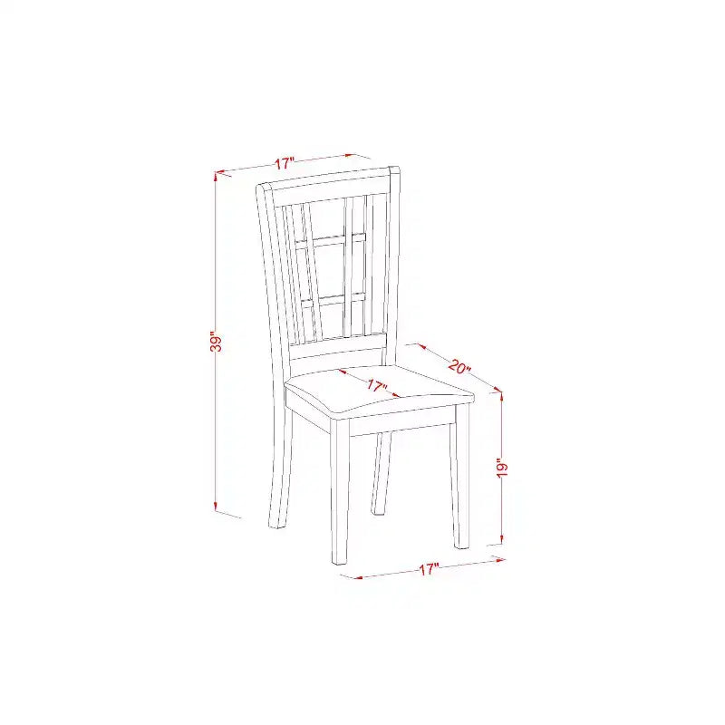 Ensemble de salle à manger 7 pièces - Table de cuisine avec 6 chaises - Ensemble de salle à manger en bois massif