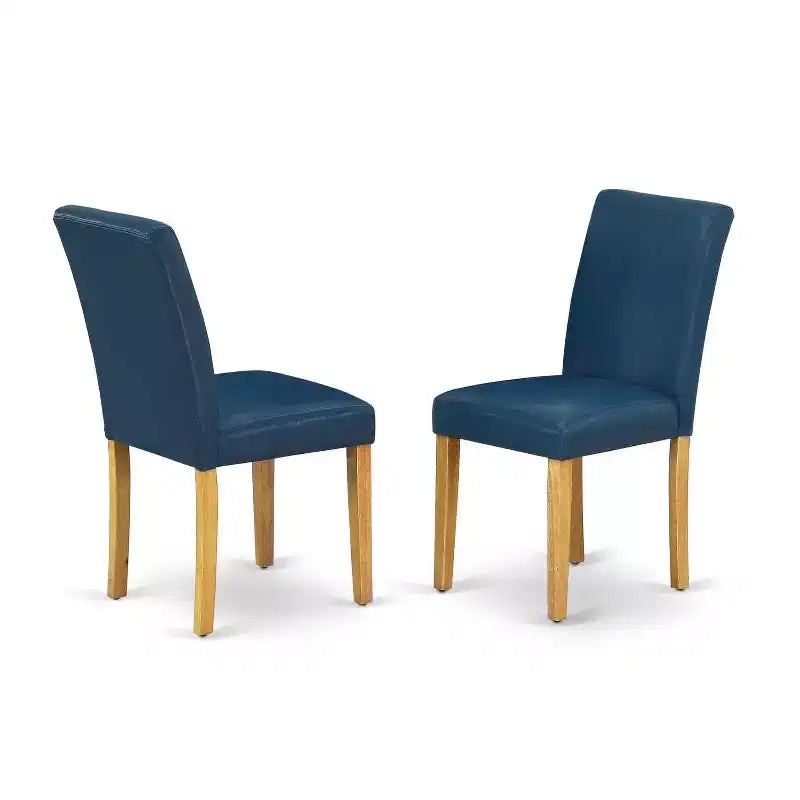 Ensemble de salle à manger carré 5 pièces - Table de 36 pouces et 4 chaises Parson - Pieds en chêne, cuir PU couleur Oasis