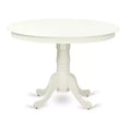 Round Dining Set - 5 Piece Kitchen Table with 4 Chairs - Linen White Finish