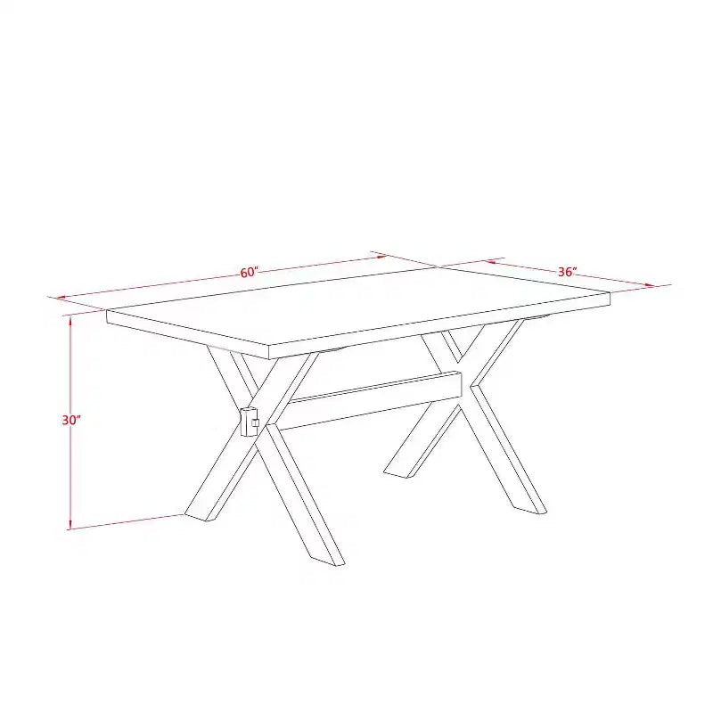 Ensemble table de salle à manger 7 pièces avec plateau en bois massif finition chêne naturel et 6 chaises avec