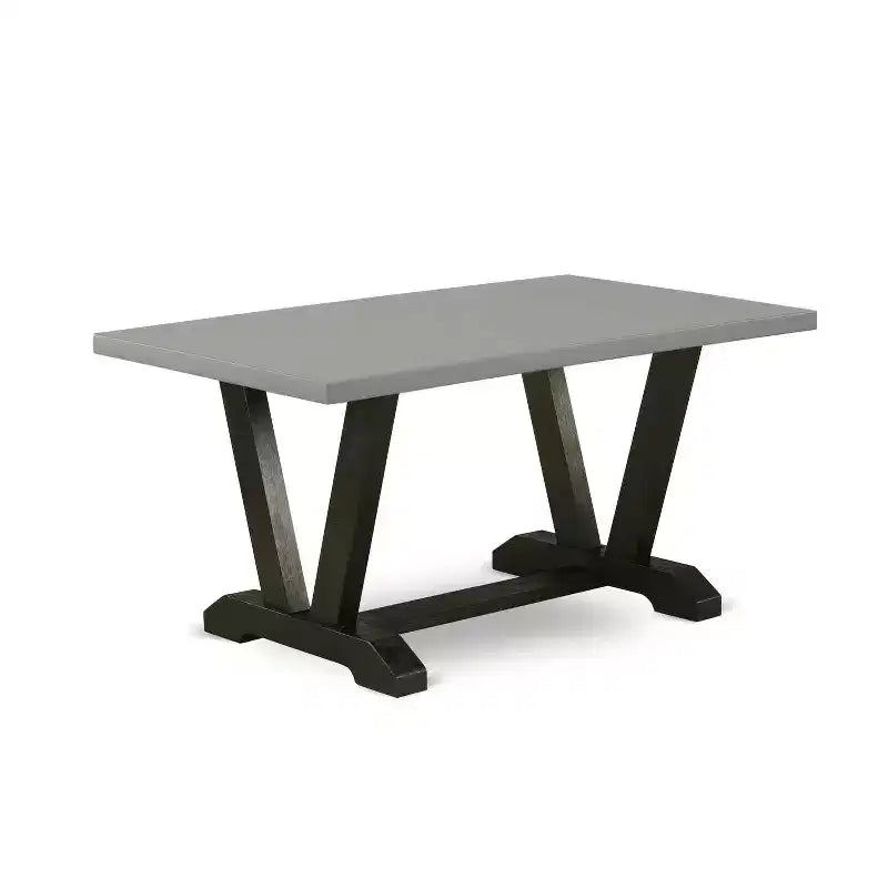 Table à manger 6 pièces avec plateau en bois massif finition chêne naturel, 1 banc et 4 chaises avec