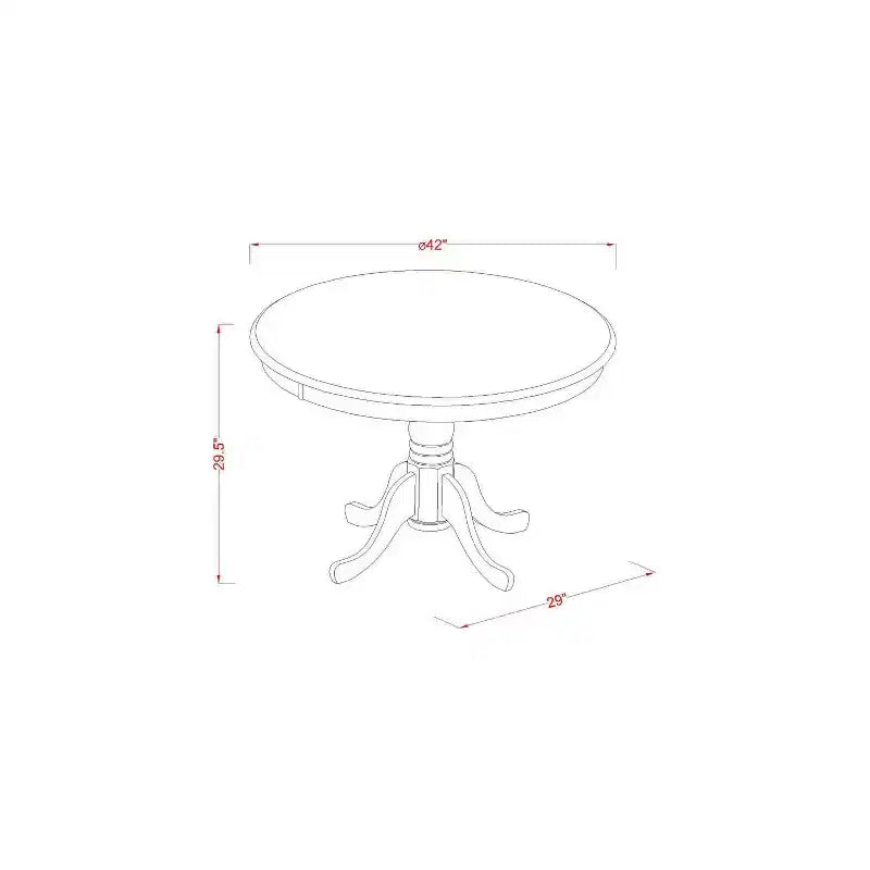 Ensemble de salle à manger table ronde 3 pièces 42 po avec 2 chaises Parsons - Similicuir brun