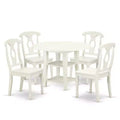 Victorian Dining Set 5Pc Round Table & 4 Chairs 20-42 Inch Extendable