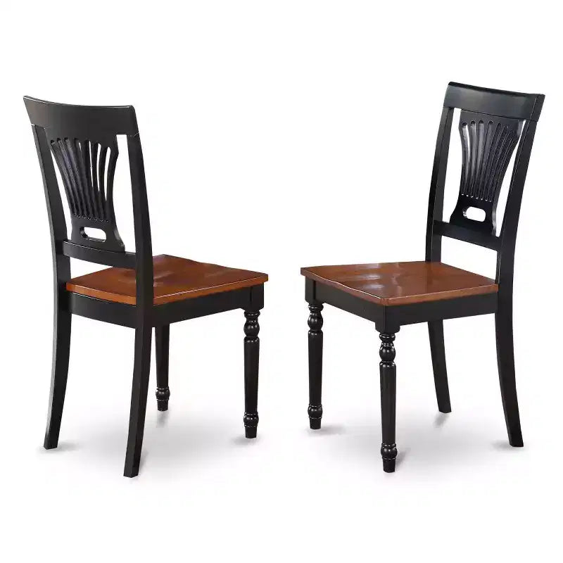 Ensemble table de cuisine avec 4 chaises - Ensemble de salle à manger en bois - Finition noir et merisier - Ensemble de table 5 pièces