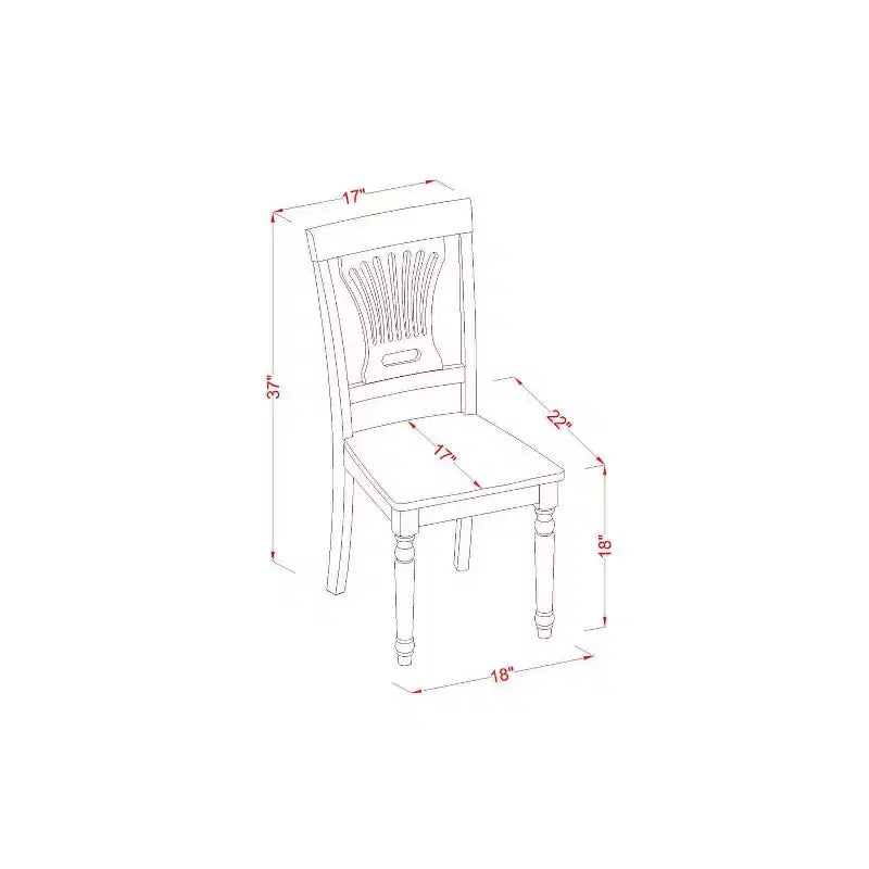 Ensemble table de cuisine avec 4 chaises - Ensemble de salle à manger en bois - Finition noir et merisier - Ensemble de table 5 pièces