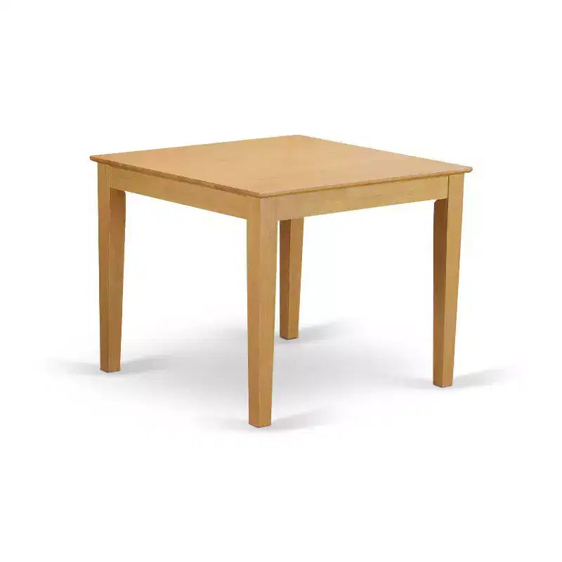 Ensemble de salle à manger HomeStock 5 pièces en chêne naturel massif - Dessus carré - Pour 4 personnes