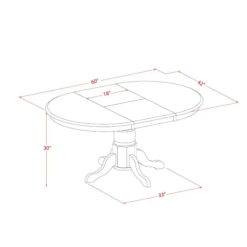 Table à manger HomeStock 5 pièces en bois massif et fini chêne naturel avec 4 chaises