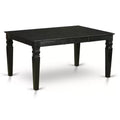 HomeStock 6-Piece Rectangle Black Finish Solid Wood Top dining Table with 1 Bench and 4 Chairs