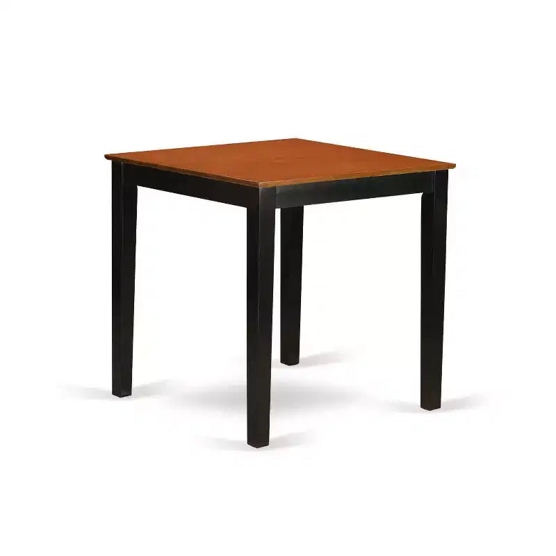 Ensemble de salle à manger hauteur comptoir - 5 pièces table et chaises - Ensemble de cuisine - Design moderne - Finition noire et cerise