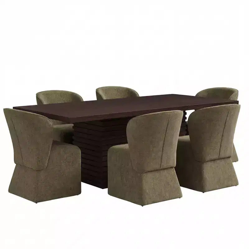 Ensemble de salle à manger moderne 7 pièces Christopher Knight Home Wichai en bois et métal avec chaises rembourrées