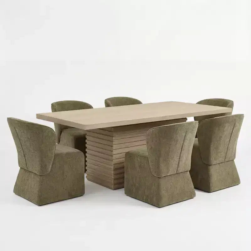 Ensemble de salle à manger moderne 7 pièces Christopher Knight Home Wichai en bois et métal avec chaises rembourrées