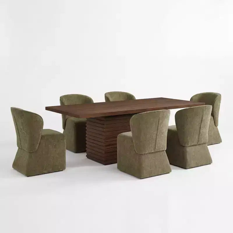 Ensemble de salle à manger moderne 7 pièces Christopher Knight Home Wichai en bois et métal avec chaises rembourrées