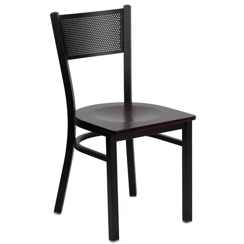 Ensemble table basse stratifiée noire Emma and Oliver 36 po avec 4 chaises grillagées en métal