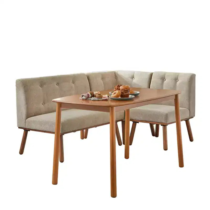 Buylateral 4pc Seats 4 Neha Mid Century Modern Upholstered Dining Set