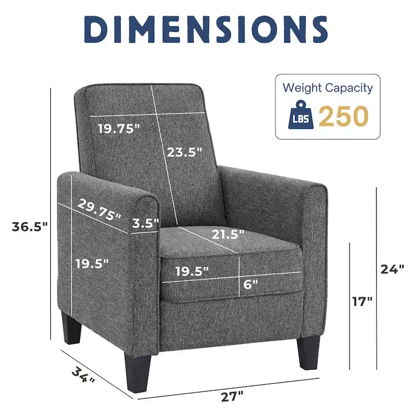 Haynes Traditional Fabric Welted Padded Recliner Chair