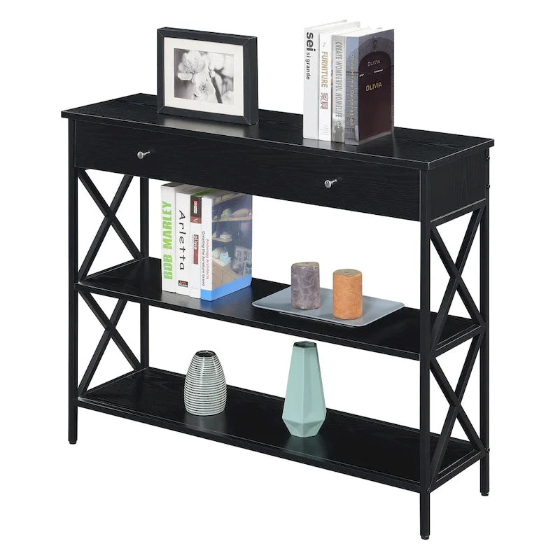 Tucson 1 Drawer Console Table with Shelves