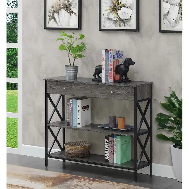 Tucson 1 Drawer Console Table with Shelves