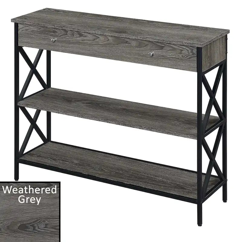 Tucson 1 Drawer Console Table with Shelves
