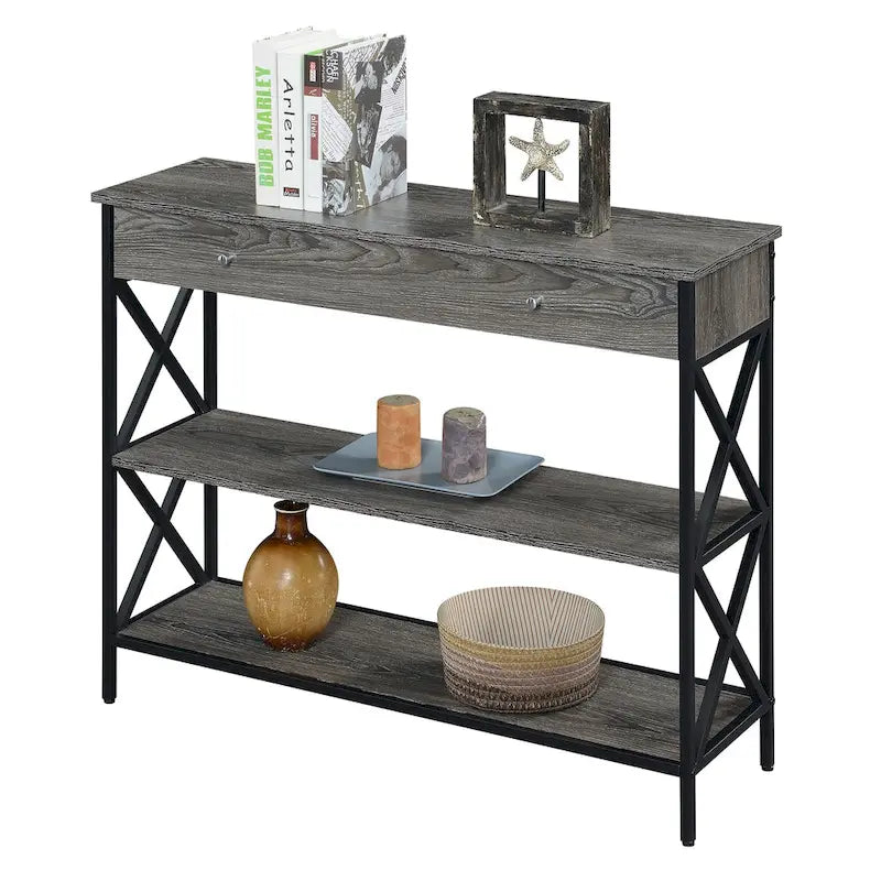 Tucson 1 Drawer Console Table with Shelves