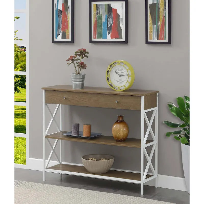 Tucson 1 Drawer Console Table with Shelves