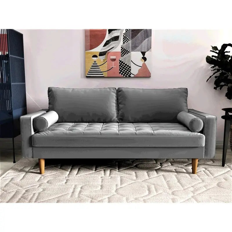 Canapé en velours de style Mid-century