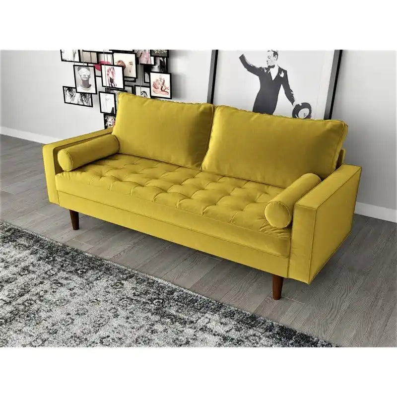 Canapé en velours de style Mid-century