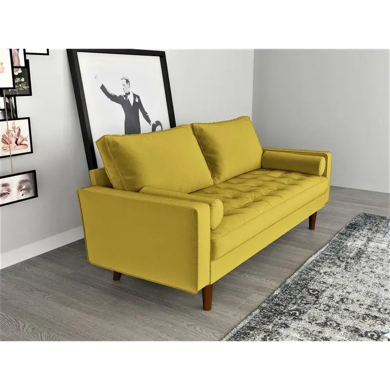 Canapé en velours de style Mid-century