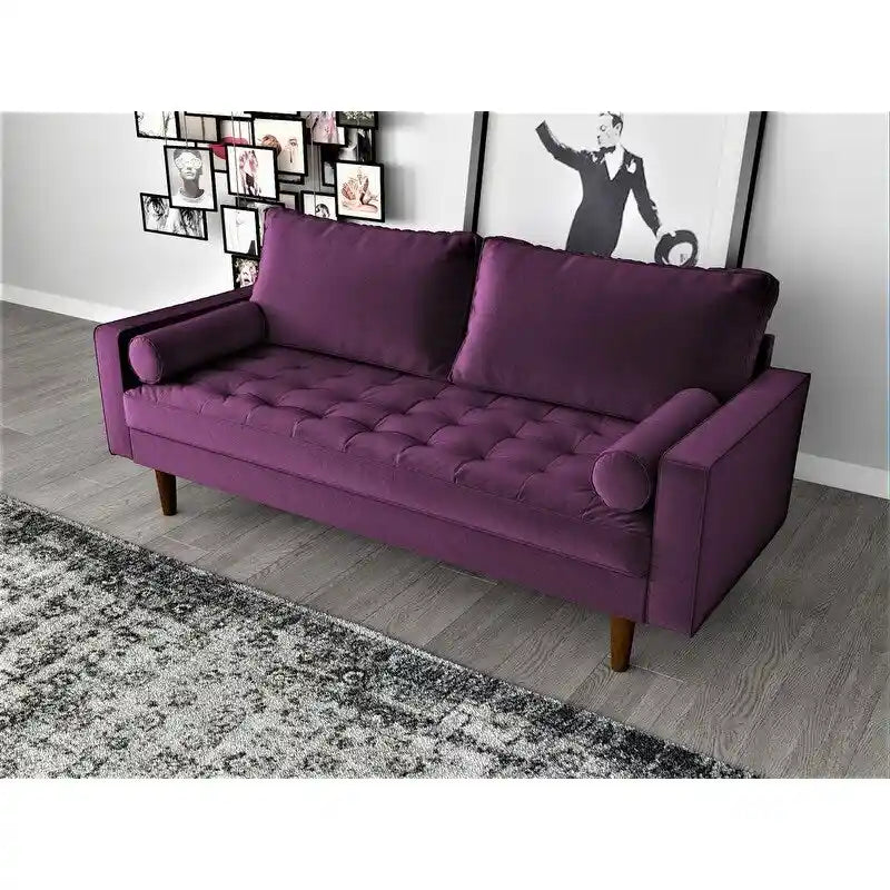 Canapé en velours de style Mid-century