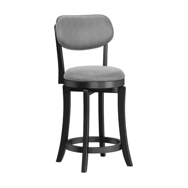 Sloan Wood Upholstered Swivel Counter Stool - 38.25H x 20W x 17.5D; Seat Height: 25.5H