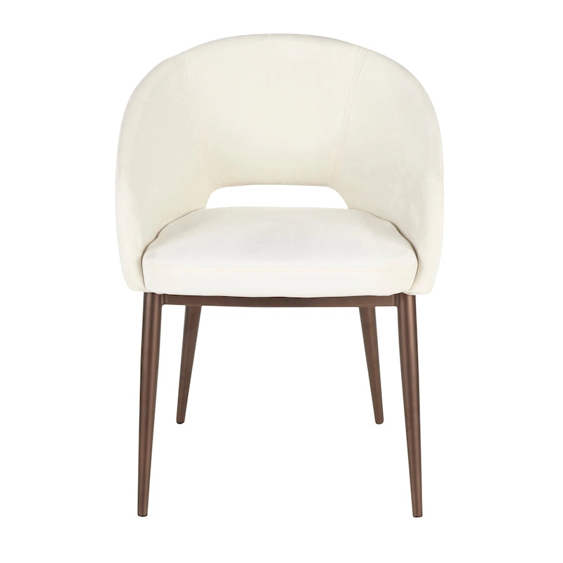 Vika Upholstered Dining Chair with Copper Metal Legs