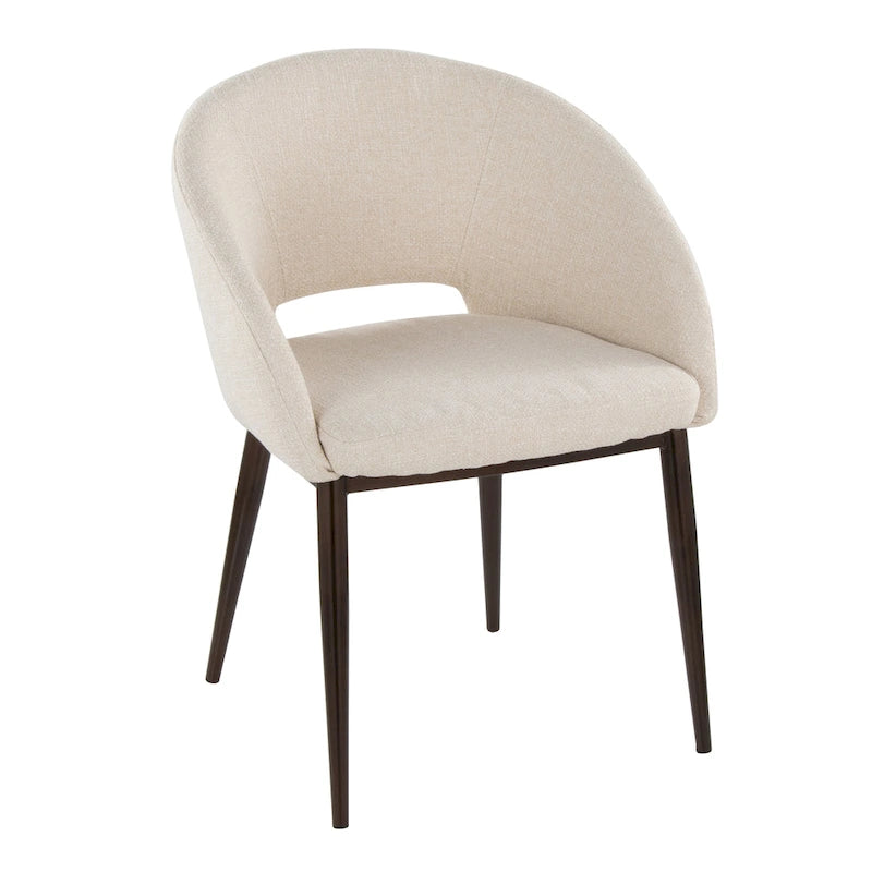 Vika Upholstered Dining Chair with Copper Metal Legs