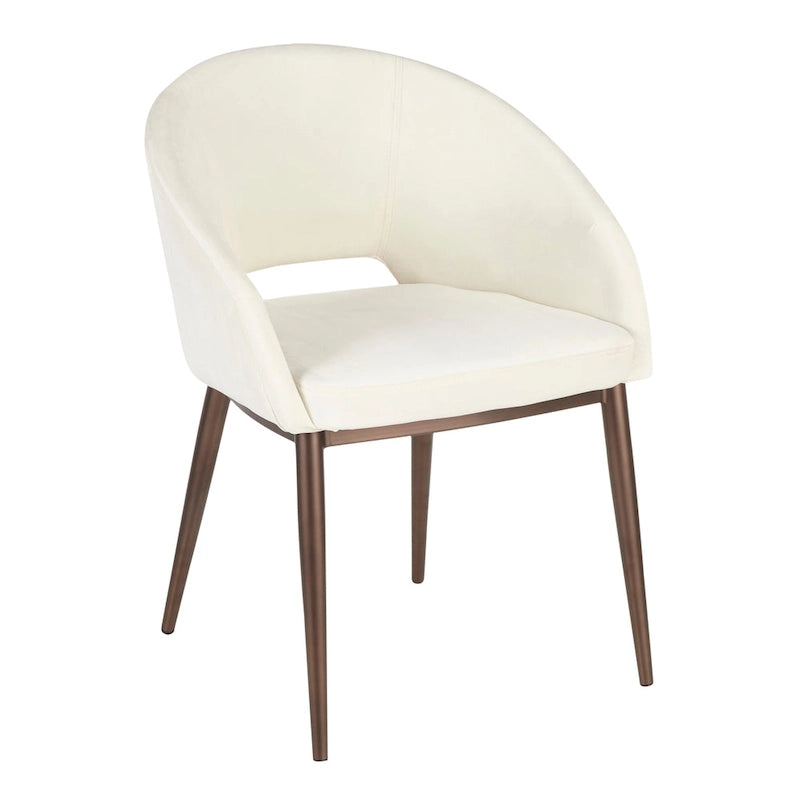 Vika Upholstered Dining Chair with Copper Metal Legs