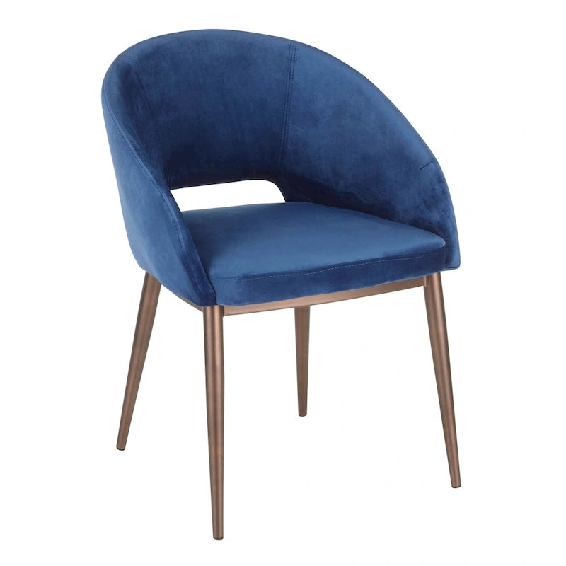 Vika Upholstered Dining Chair with Copper Metal Legs