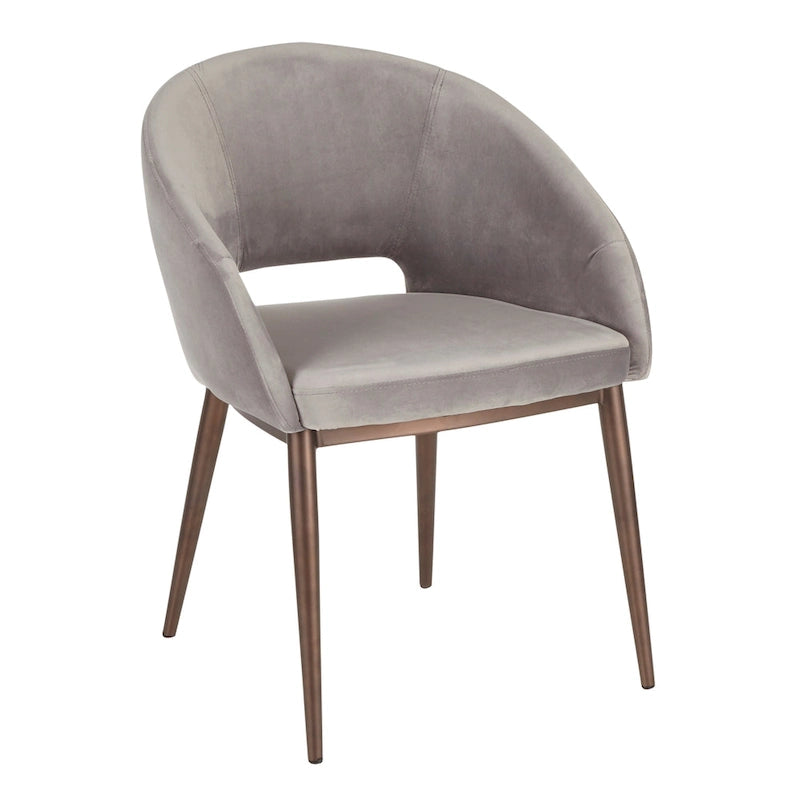 Vika Upholstered Dining Chair with Copper Metal Legs