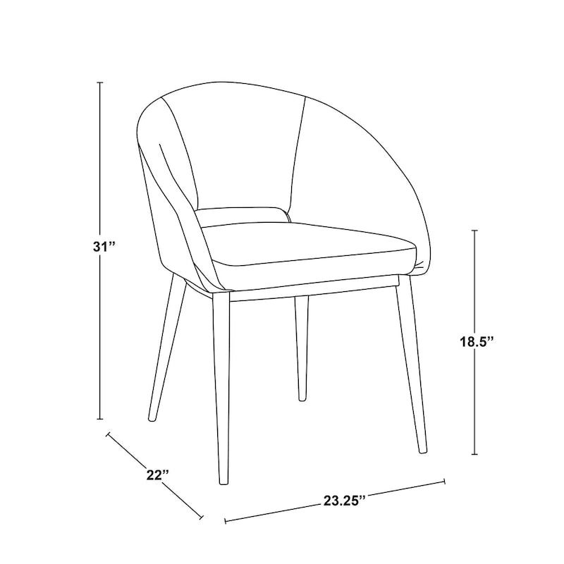 Vika Upholstered Dining Chair with Copper Metal Legs