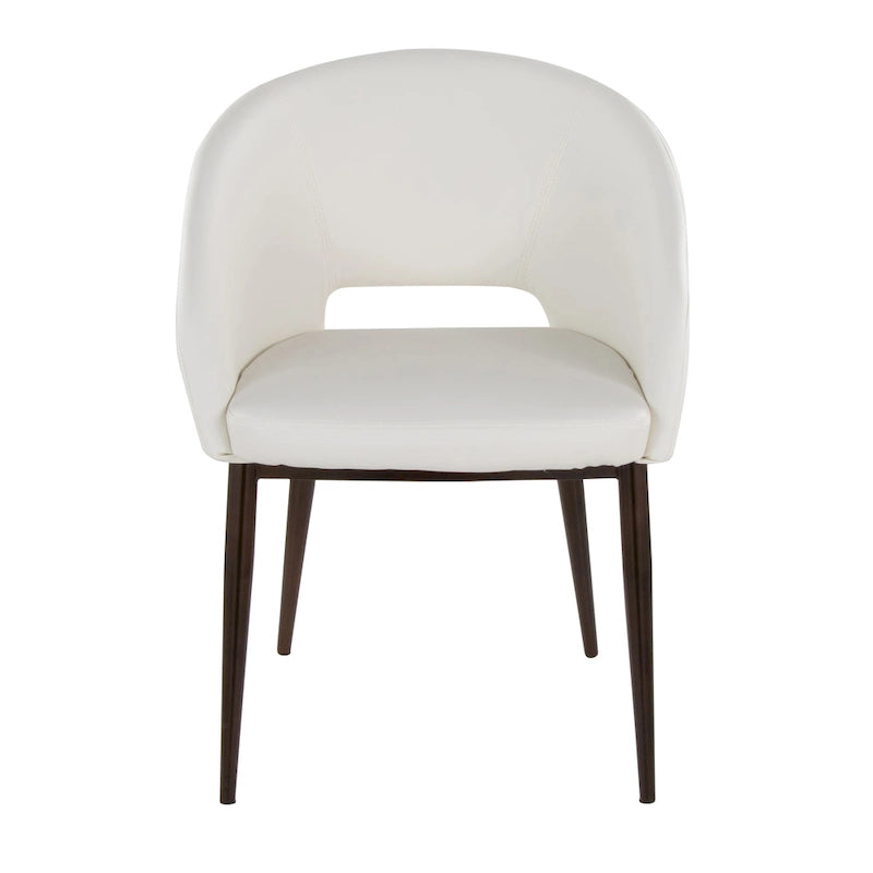 Vika Upholstered Dining Chair with Copper Metal Legs