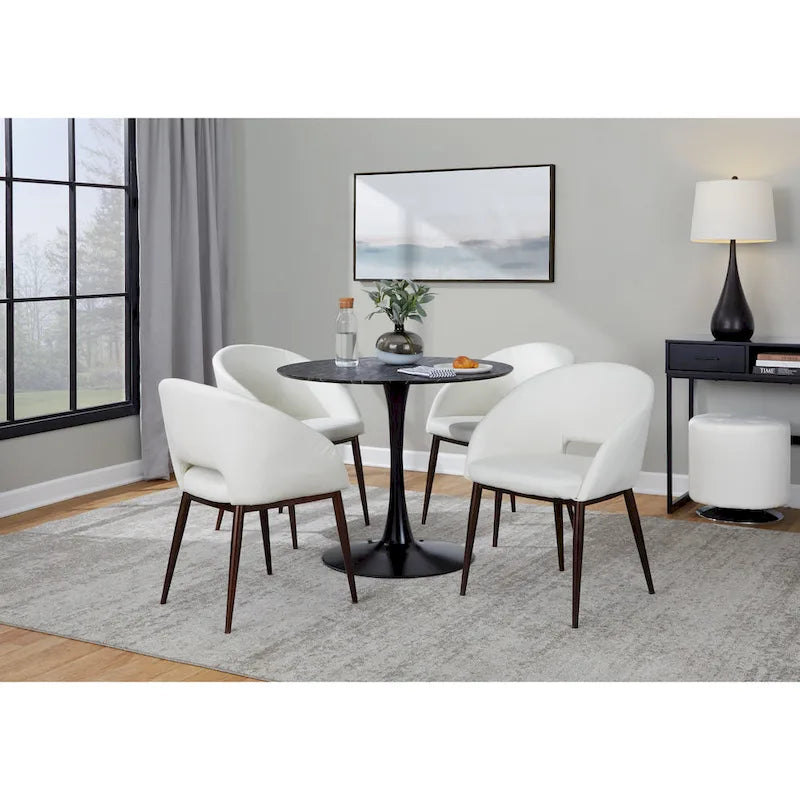Vika Upholstered Dining Chair with Copper Metal Legs