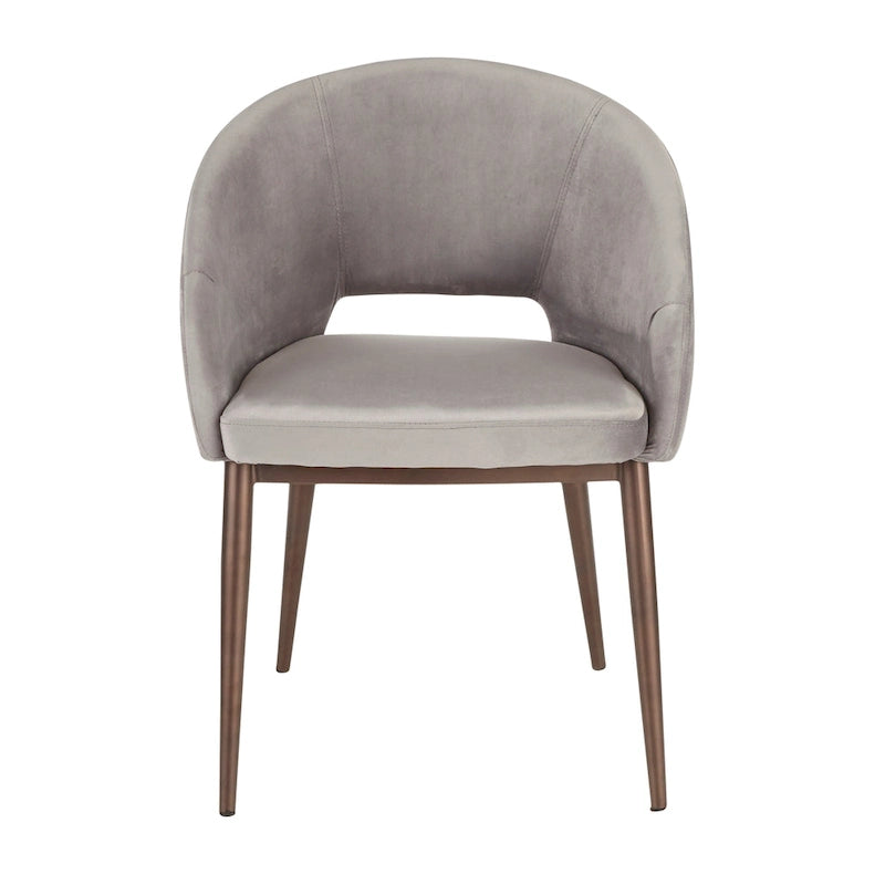 Vika Upholstered Dining Chair with Copper Metal Legs