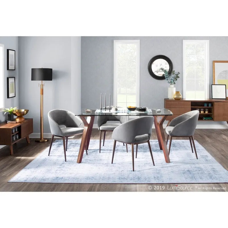 Vika Upholstered Dining Chair with Copper Metal Legs