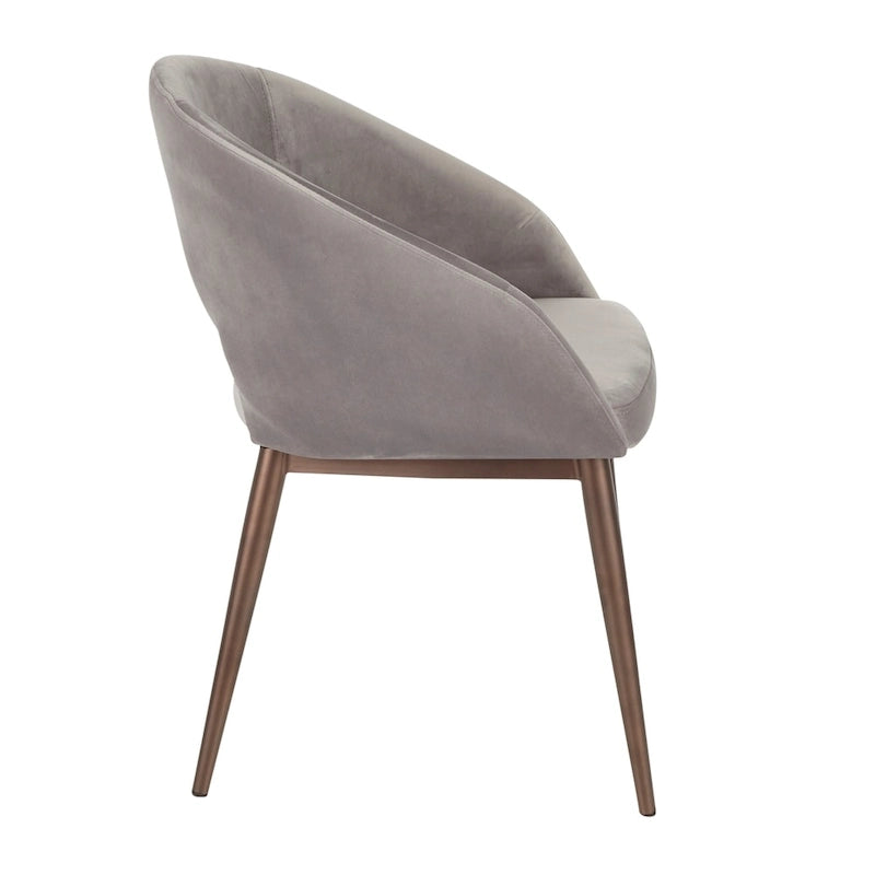 Vika Upholstered Dining Chair with Copper Metal Legs