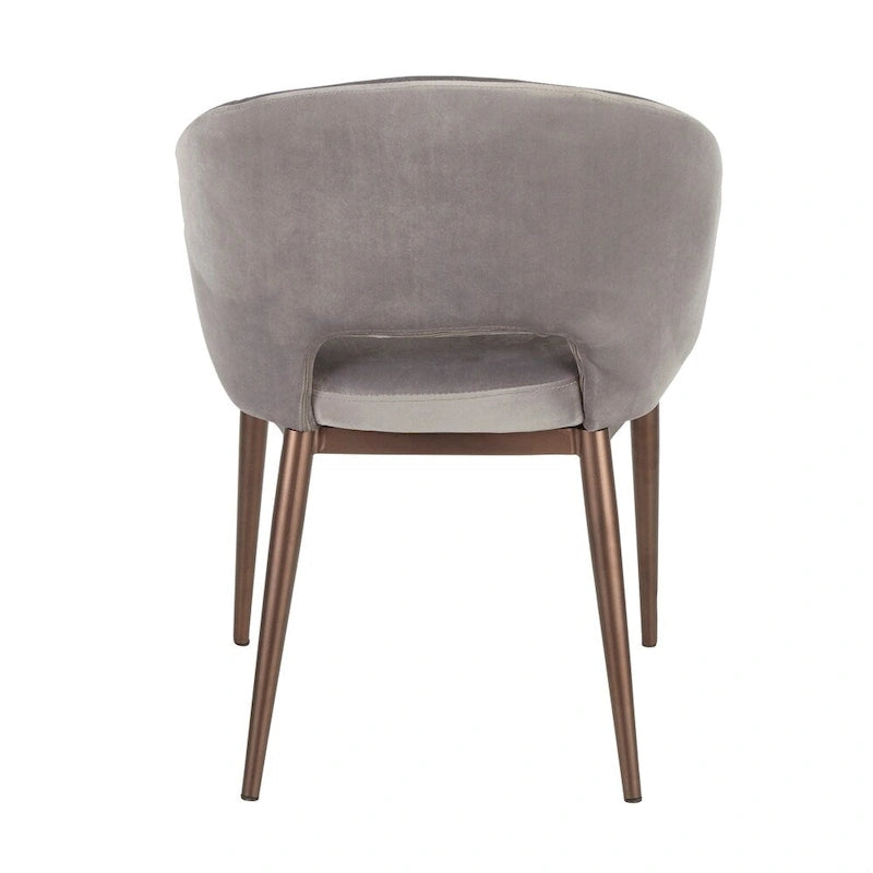 Vika Upholstered Dining Chair with Copper Metal Legs