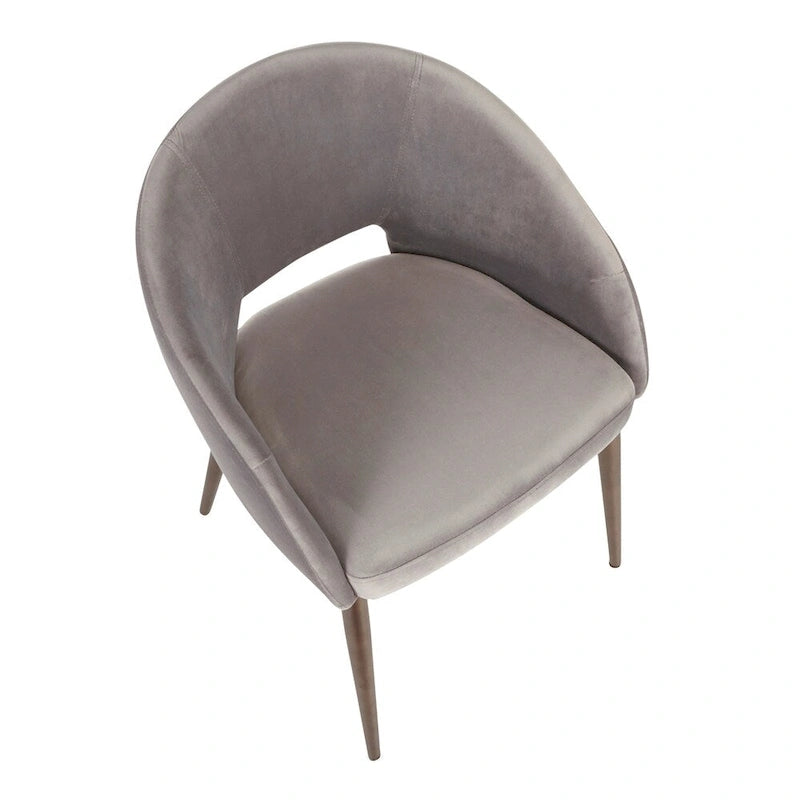 Vika Upholstered Dining Chair with Copper Metal Legs