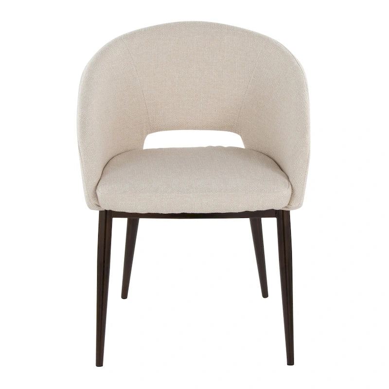 Vika Upholstered Dining Chair with Copper Metal Legs